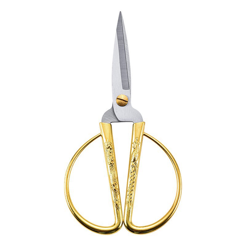 Household scissors, dragon and Phoenix alloy scissors, zinc alloy scissors, opening ceremony etiquette, ribbon-cutting and festive scissors Item Picture