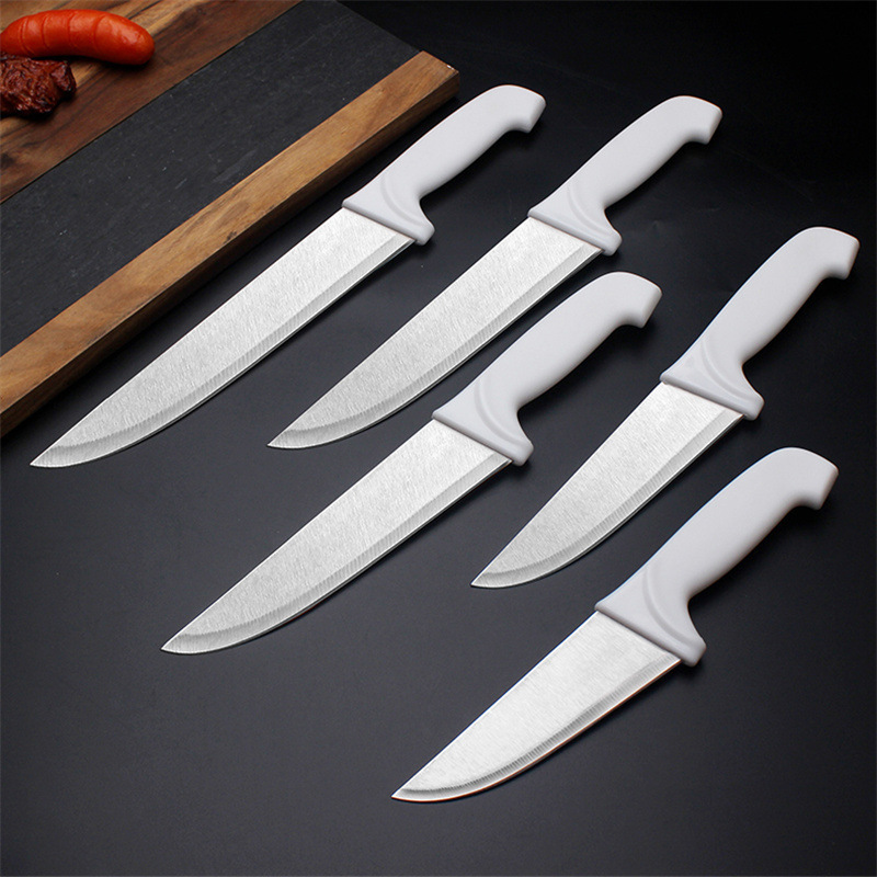 Cross-border chef's knife, stainless steel kitchen knife, Western multi-functional knife, household PP handle meat slicer, kitchen knife set full figure
