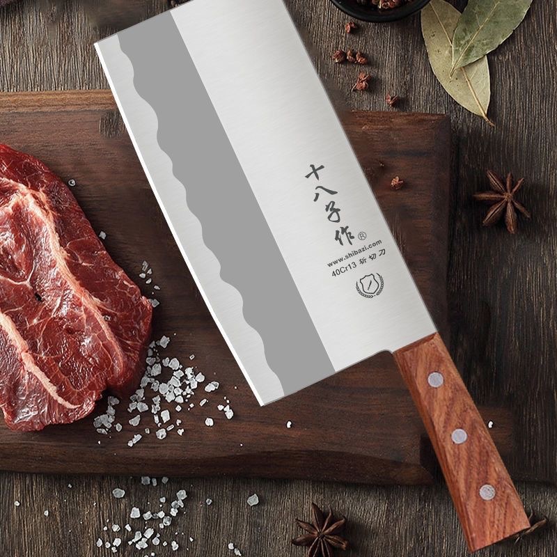 Yangjiang Shibazi Kitchen Knives, household stainless steel chopping knives, chef-specific vegetable and slice knives, bone-cutting knives, kitchen utensils full figure