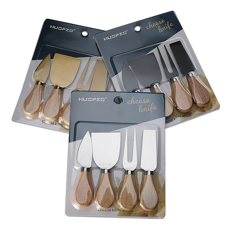 Rubberwood cheese knife set, small fork, cute Western picnic portable tableware, fruit fork set Application Scenario