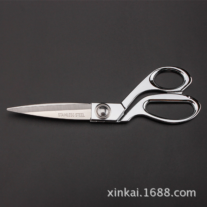XIZHIYUAN Stainless Steel Festive Ribbon-cutting Alloy Clothing Scissors 8/9/10/12 inch Gold-plated Tailor scissors Specification drawing