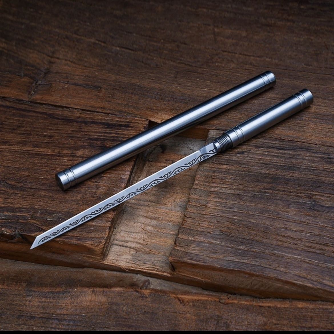 Fruit knife, small tea knife, handicrafts and ornaments, collection and play with fine items, manganese steel material, hand-forged king stick, magic weapon Specification drawing