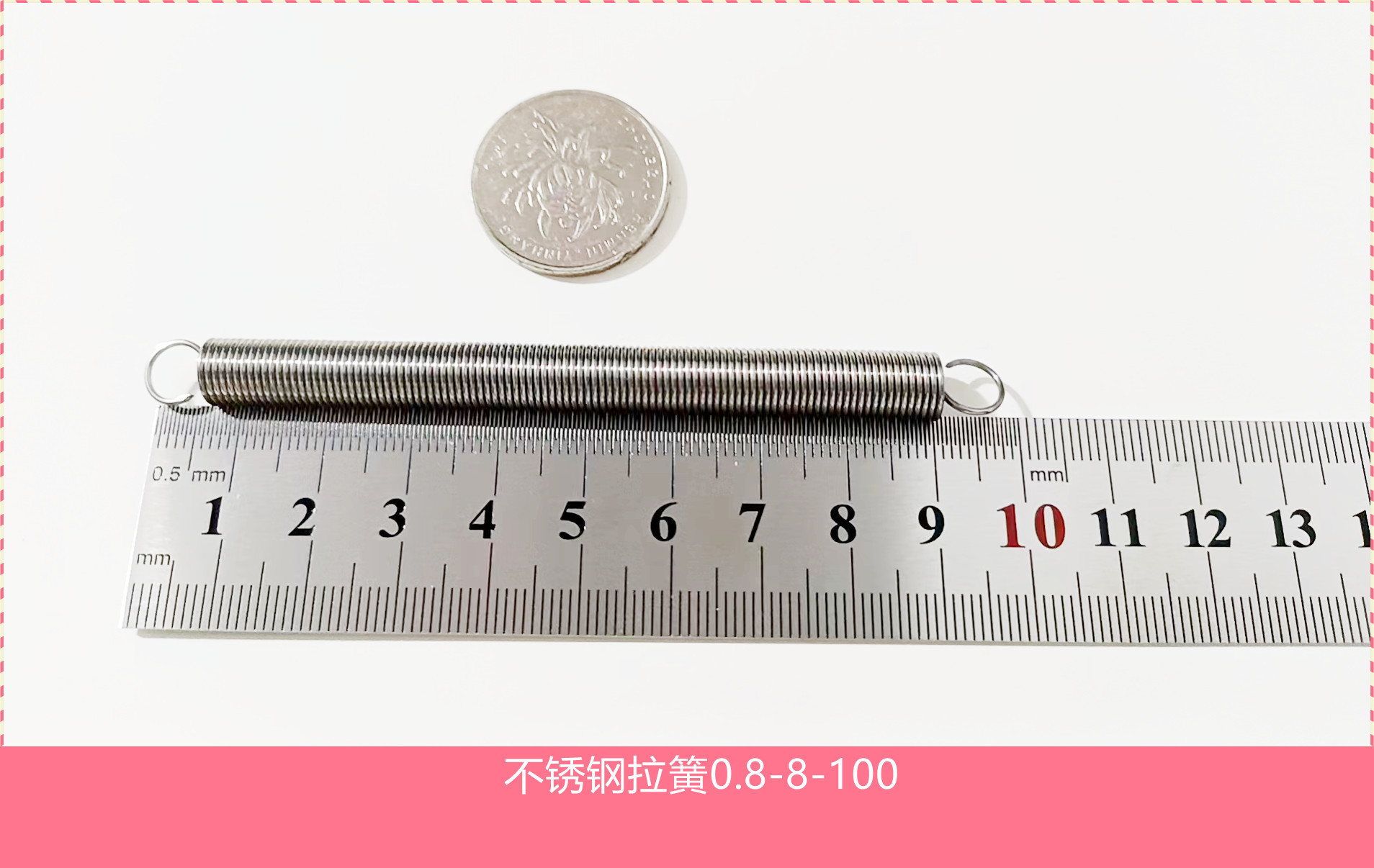 Stainless steel small tension spring, tension spring, acid and alkali resistant tension spring, money box tension spring, binding machine tension spring undefined