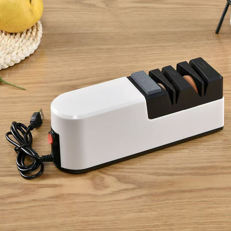Electric knife sharpener, a portable household tool for quickly sharpening scissors and kitchen knives, a multi-functional kitchen small automatic knife sharpening wonder Application Scenario