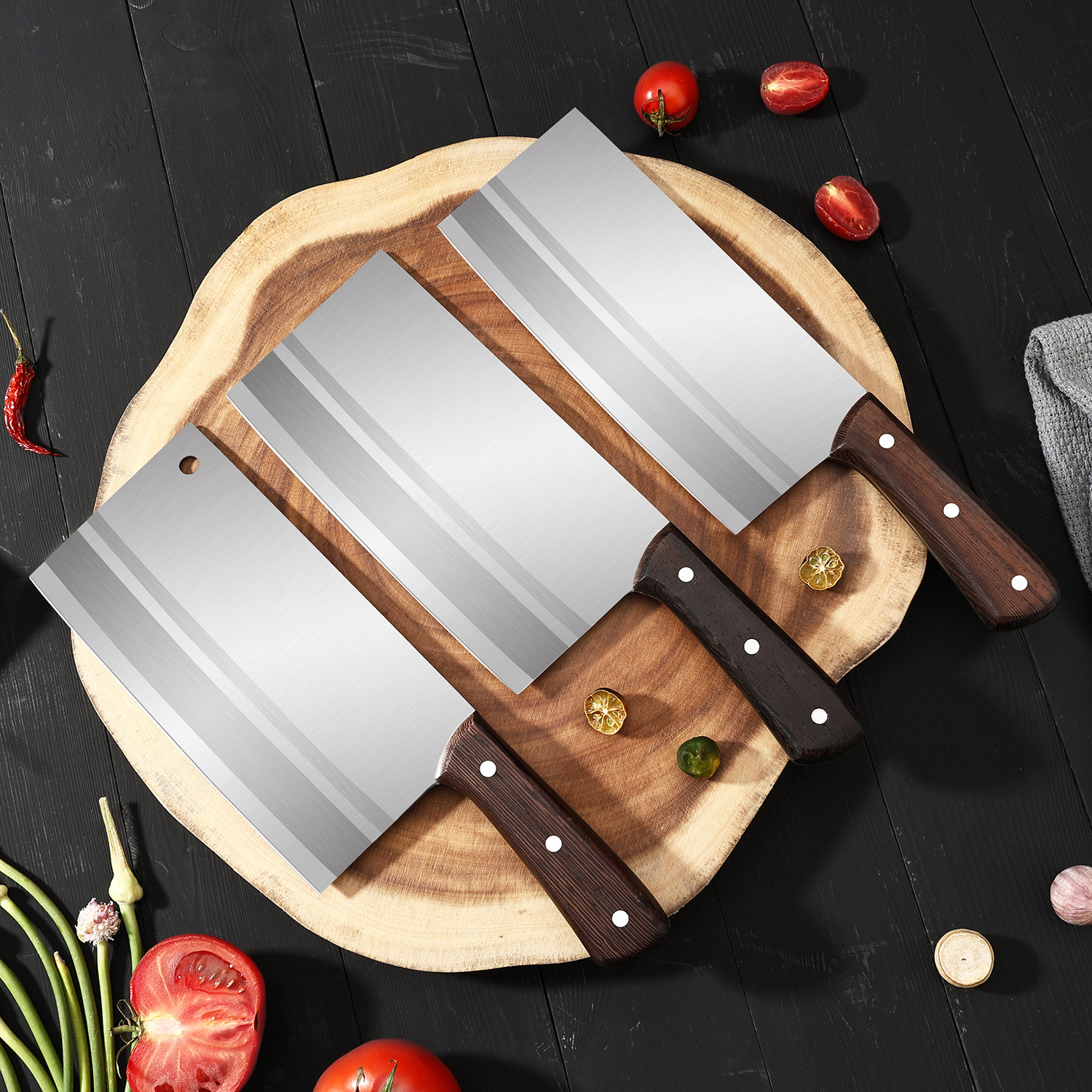 Enlarged and widened hotel and school special knives, chef's knife, slicing knife, hotel chef's special meat and vegetable cutting knife full figure