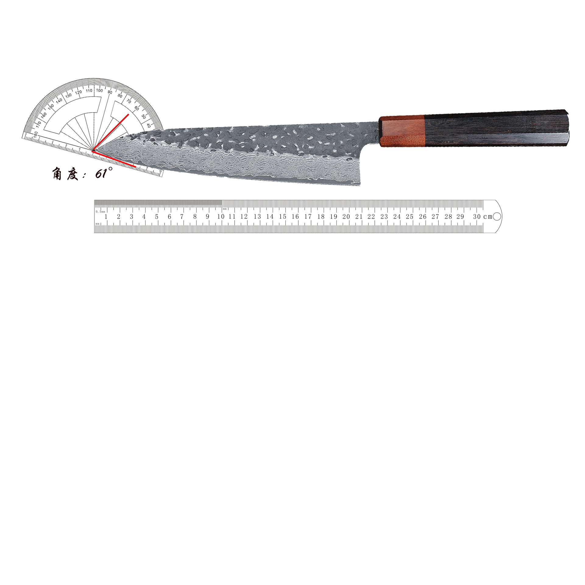 VG10 pickled Damascus steel chef's knife, Japanese Black punch octagonal handle chef's knife, cooking beef knife manufacturer in stock Item Picture