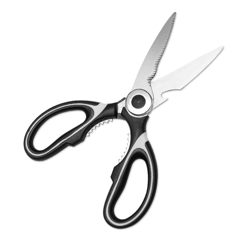 Luban Factory wholesale household kitchen scissors, fish cutters, vegetable cutters, stainless steel kitchen scissors, black panda scissors Application Scenario