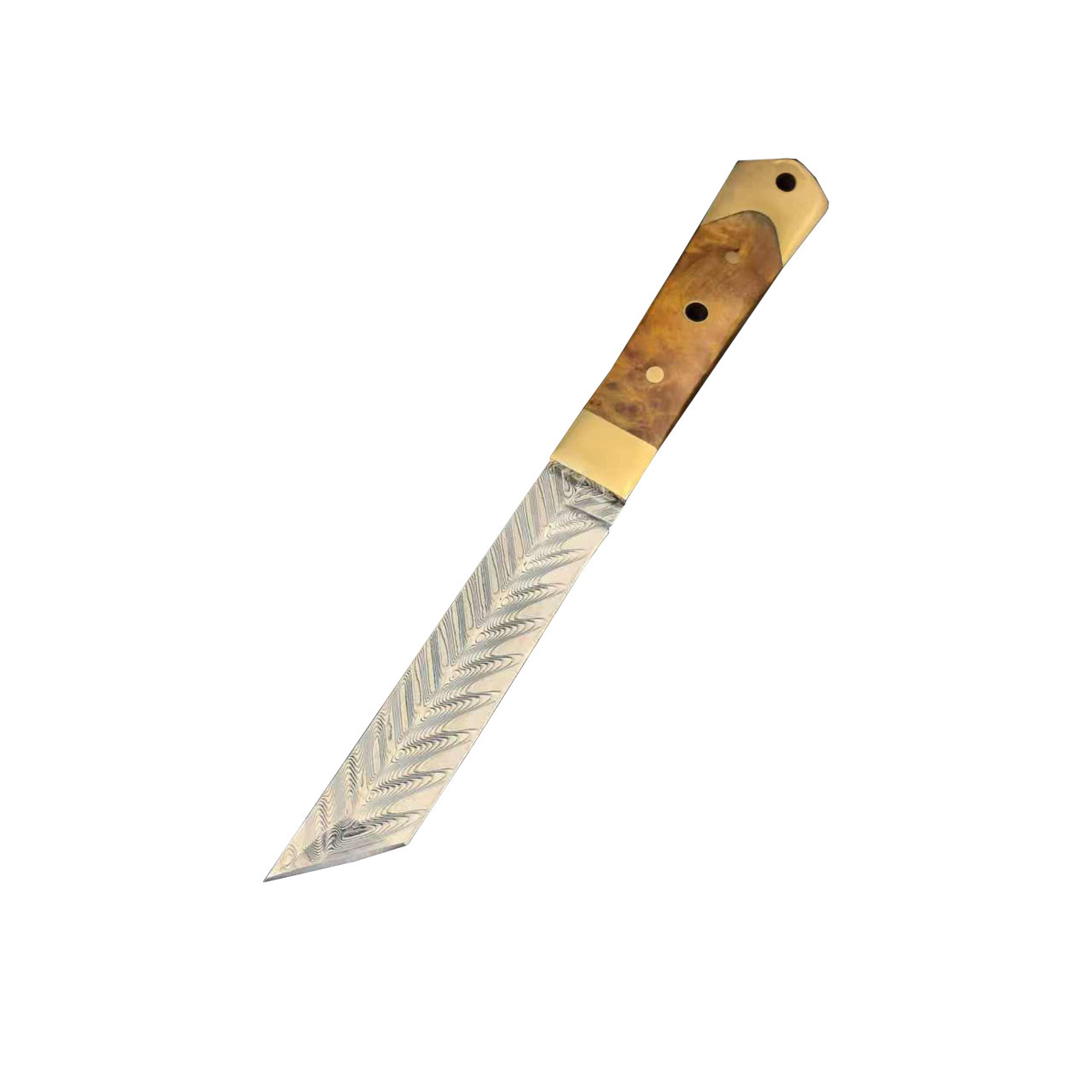The new Damascus VG10 outdoor multi-functional integrated keel knife is a portable and collectible meat knife for outdoor survival Item Picture