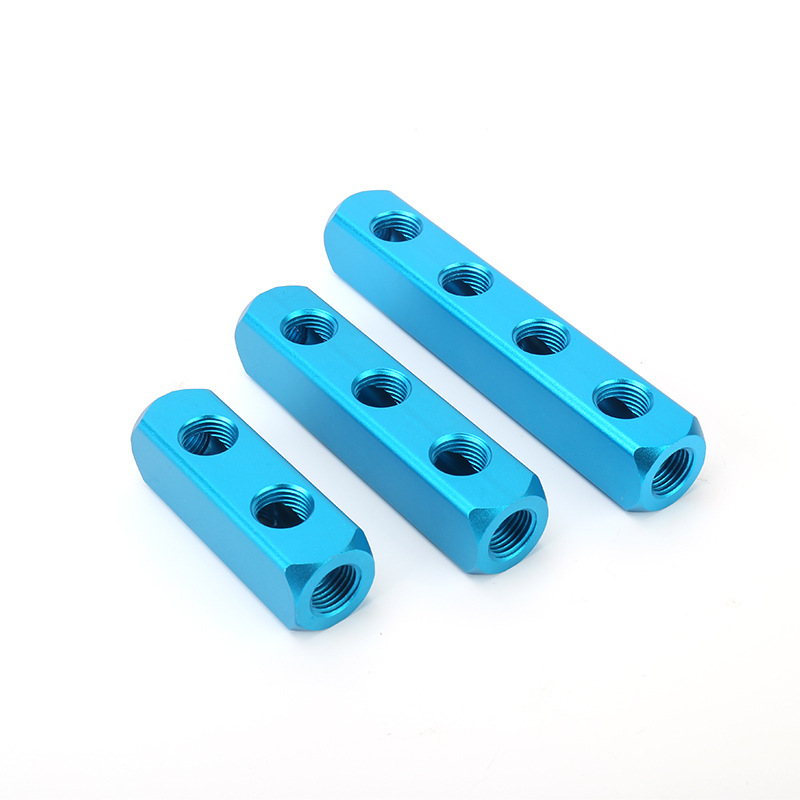 The multi-pipeline air distribution outlet, air distribution block base, C-type air distribution distributor, straight-through C-type joint, aluminum air exhaust path Specification drawing