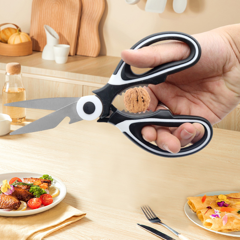 Wholesale and in-stock Panda scissors, kitchen meat and walnut picking, multi-functional household sharp food stainless steel scissors details Picture