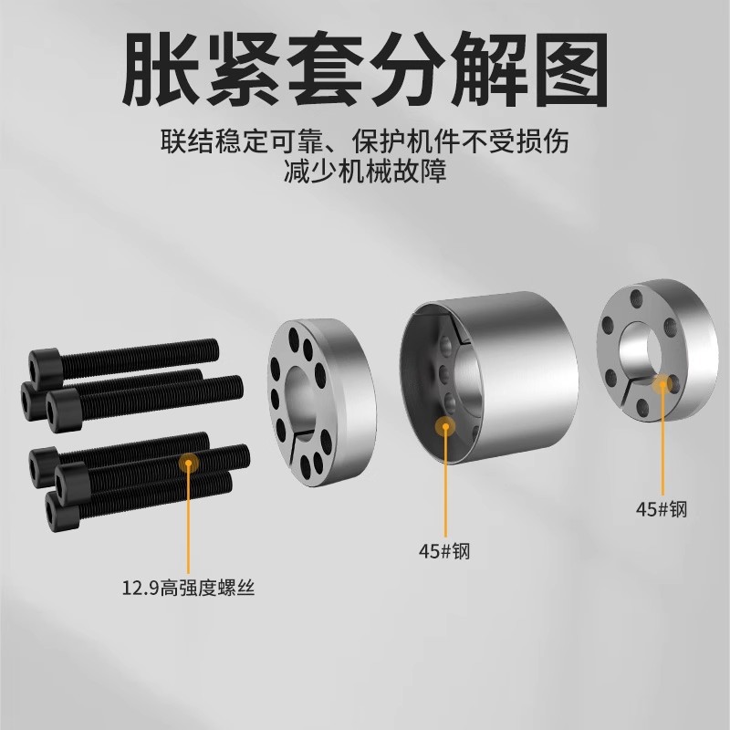Ji Electric Z12A expansion sleeve, KTR400 shaft liner keyless expansion sleeve, STK450 keyless shaft tensioning lock sleeve Specification drawing
