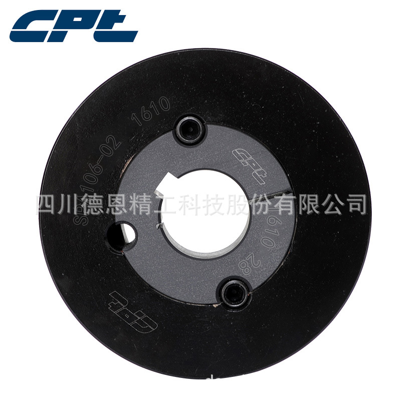 CPT European standard pulley SPA106-02-1610, pitch 106, two-slot compatible conical sleeve 1610 full figure