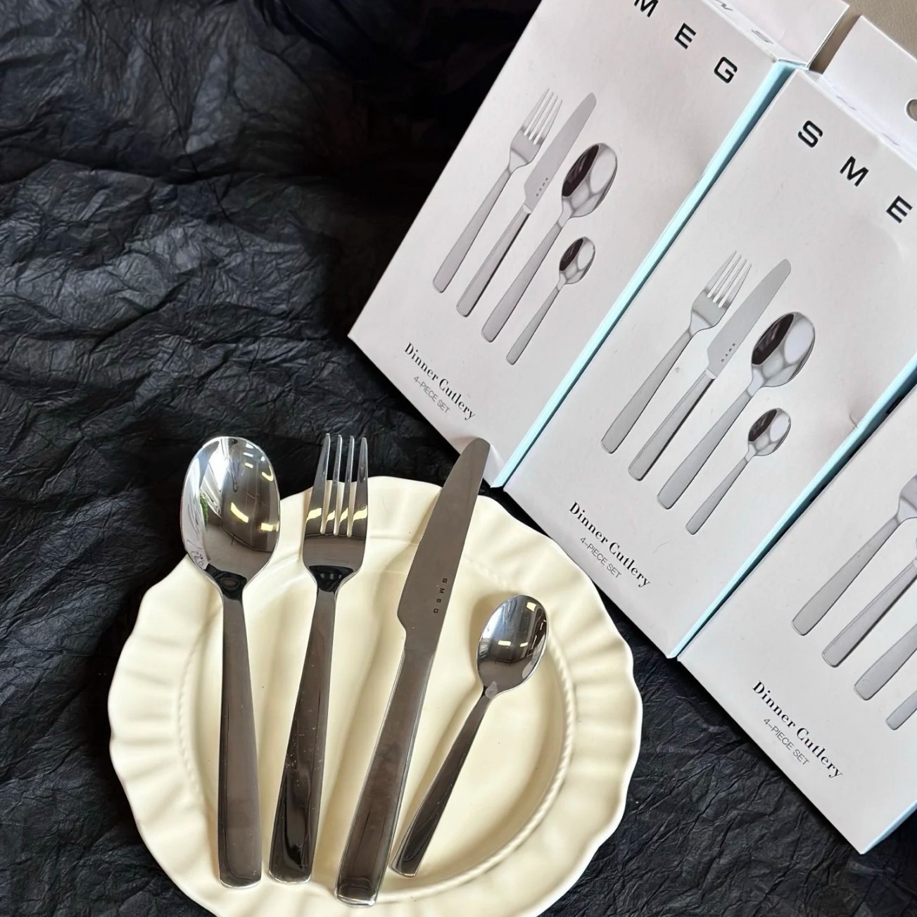 Direct sales from the leading manufacturer, SM-EG knife and fork four-piece set, Russian electroplated birthday, wedding and cross-border party tableware batch Application Scenario