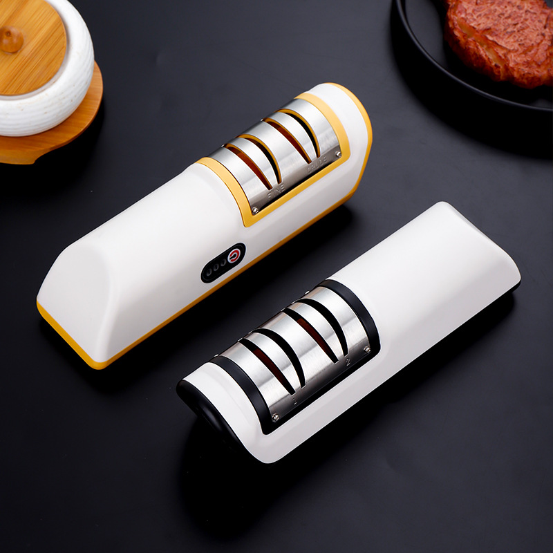 Electric knife sharpener, kitchen small tool, multi-functional wonder, whetstone, household fast, small and fully automatic knife sharpener details Picture