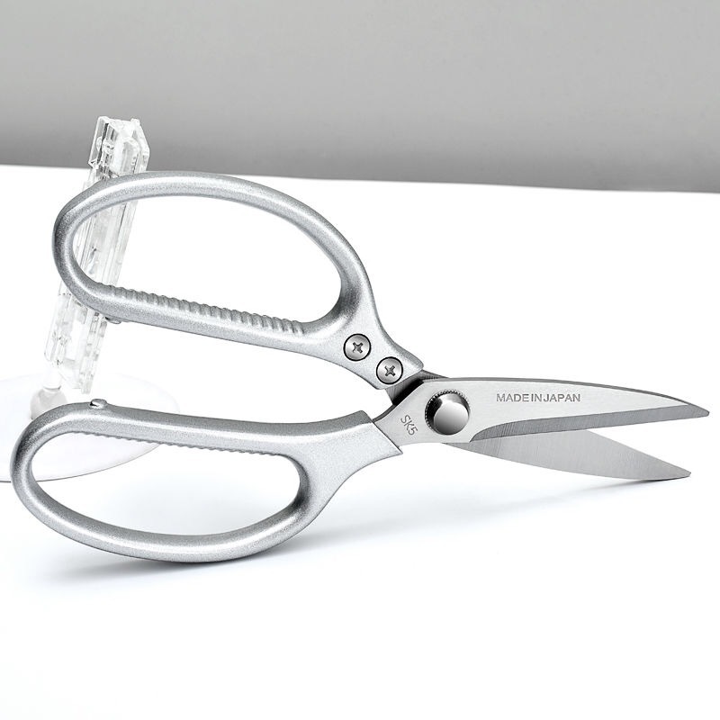 Multi-functional SK5 serrated scissors, stainless steel chicken bone scissors, household aluminum alloy kitchen seafood 2-in-1 scissors, 4th generation Specification drawing