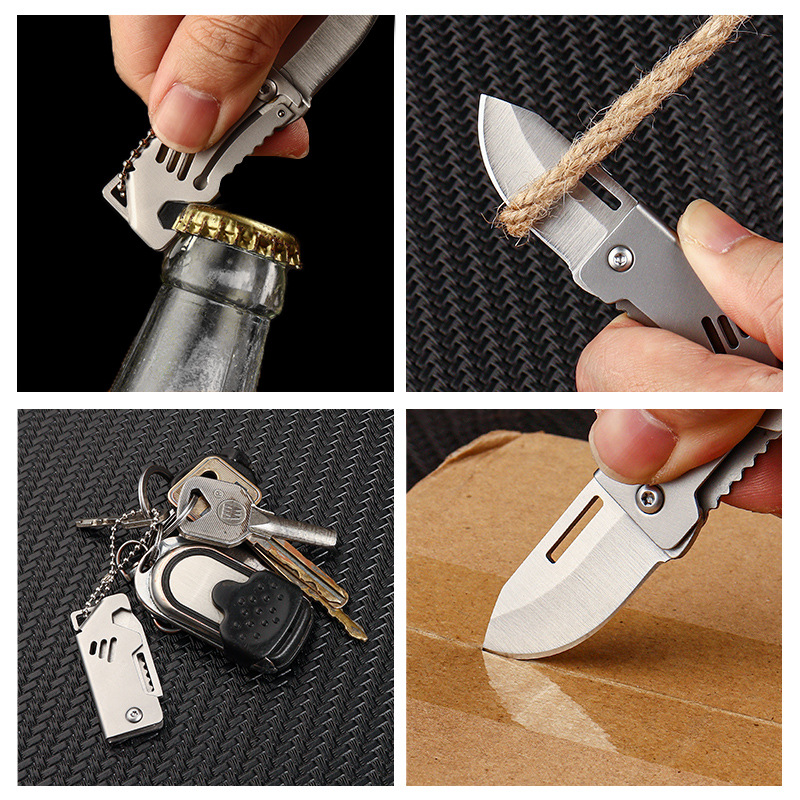 Small steel cannon mini knife Portable sharp folding knife Outdoor knife Keychain pendant small folding knife unpacking package opening box Application Scenario