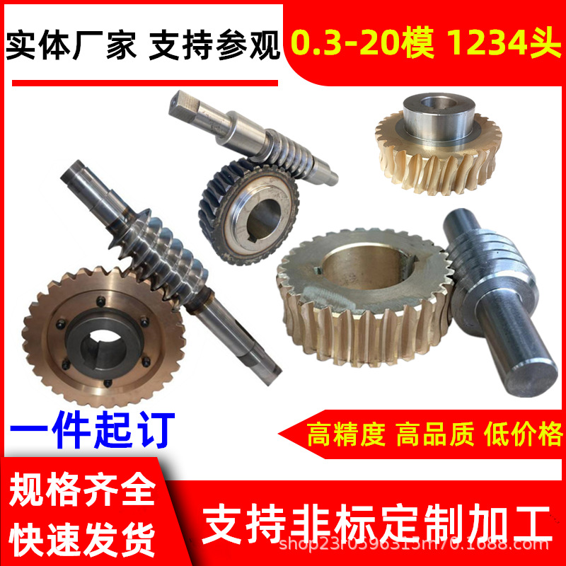 Non-standard large casting of copper worm gears and worm gears for reducers, customized manufacturing of industrial gears and worm gears full figure