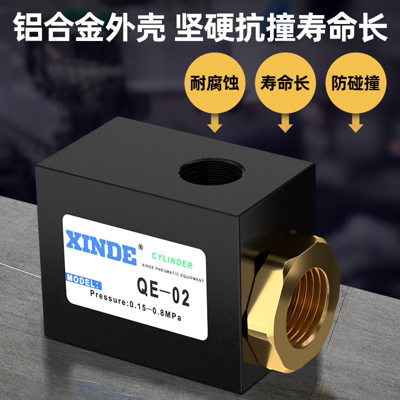 Pneumatic rapid exhaust valve QE-01/02/03/04 Emergency exhaust valve air release valve 2-minute, 3-minute and 4-minute cylinder quick exhaust valve Application Scenario