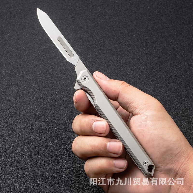 Alloy utility knife, portable gift engraving knife tool, hardware knife, SK5 carbon steel replaceable blade full figure