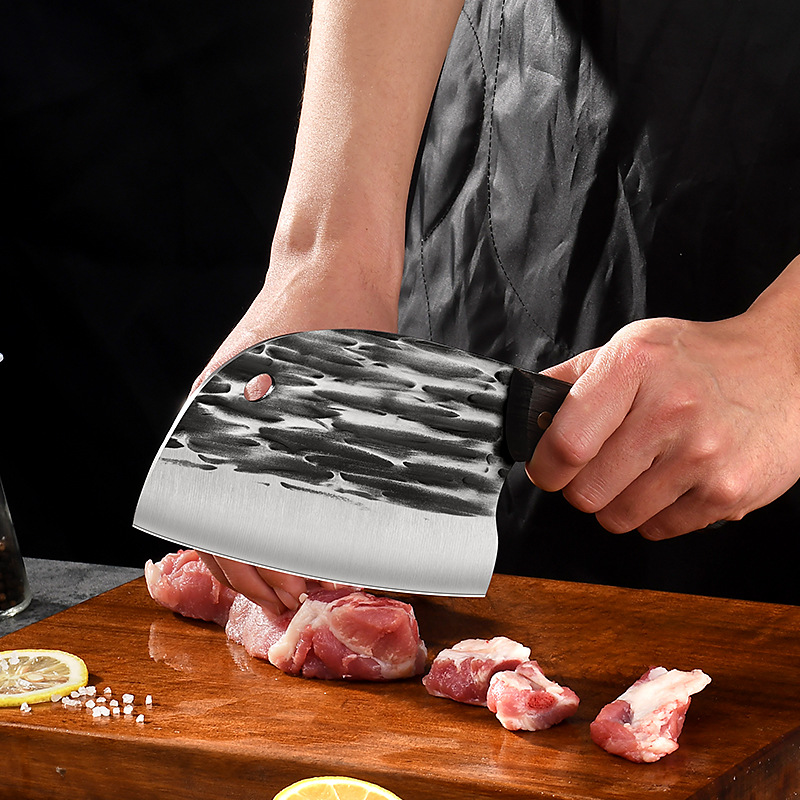 Yangjiang kitchen knives, household fish head knives, hand-forged stainless steel kitchen knives, lightweight and durable, sharp chopping knives, bone cutting knives details Picture