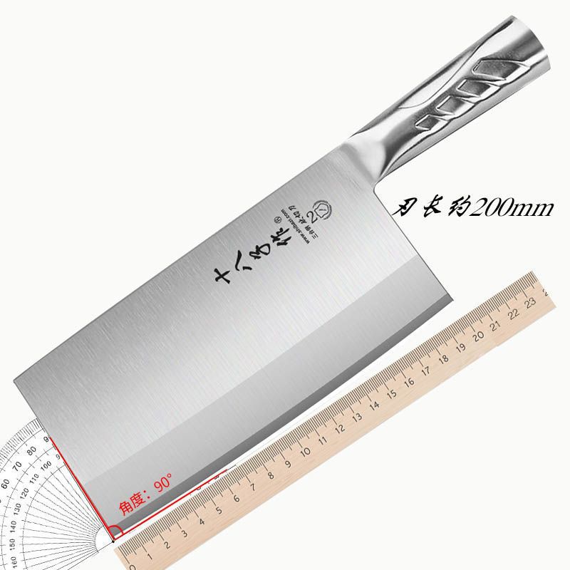 Yangjiang Shibaizi kitchen knives, chef's special slicing knives, kitchen three-in-one steel chopping knives, household sharp kitchen knives Specification drawing