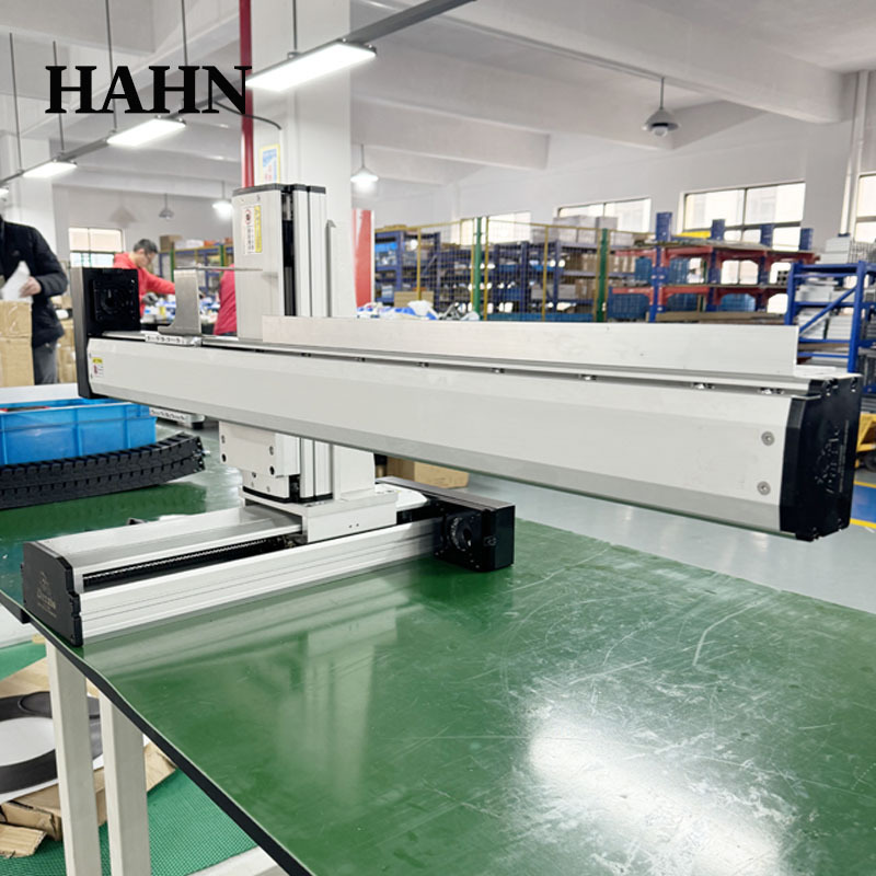 HAHN industrial robot xyz three-axis vertical gantry double-drive slide table fully enclosed synchronous belt linear module factory details Picture