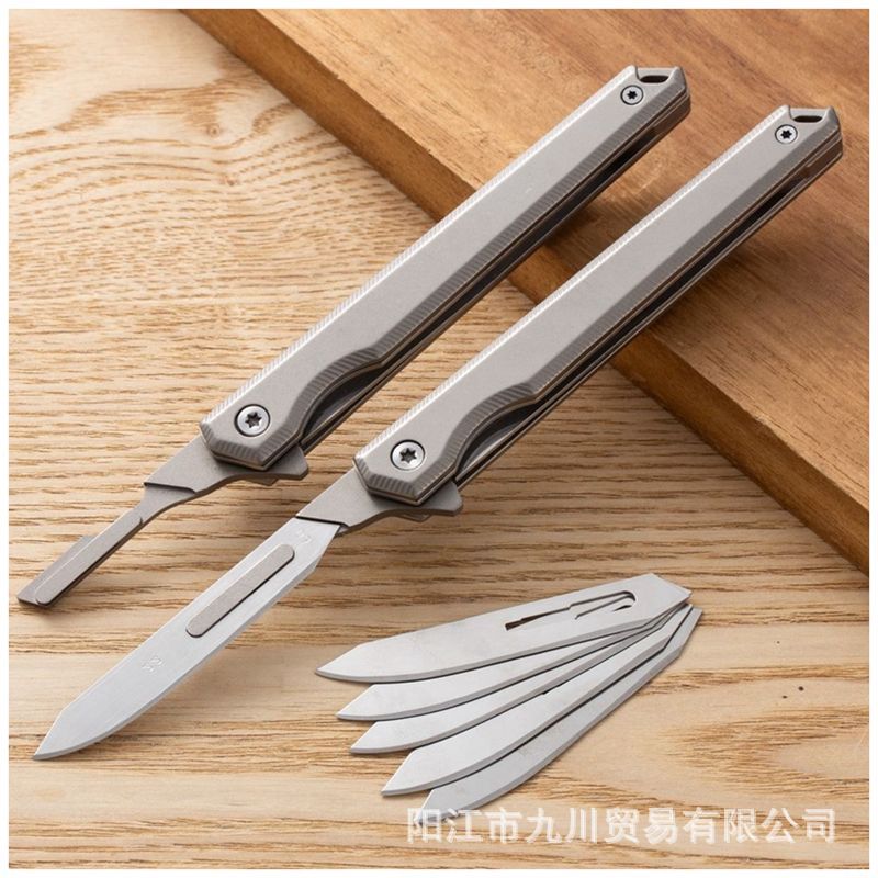 Alloy utility knife, portable gift engraving knife tool, hardware knife, SK5 carbon steel replaceable blade details Picture