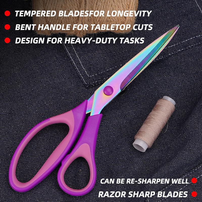 Stainless steel three-piece set, titanium-coated scissors, office scissors, household tailor scissors, sewing combination scissors, multi-functional hand scissors full figure
