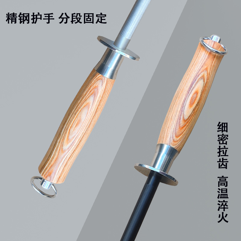 Cross-border best-selling fine-grained knife sharpening rods, high-carbon steel wood kitchen knife sharpening stones, fast and sharp knife sharpening rods Application Scenario