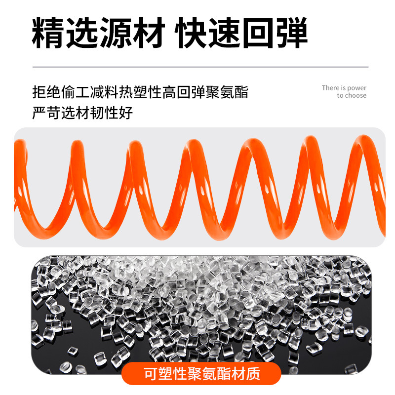 High-pressure pneumatic spring air tube telescopic hose PU6*4/8*5/10*6.5 air pump telescopic helical spring tube Specification drawing