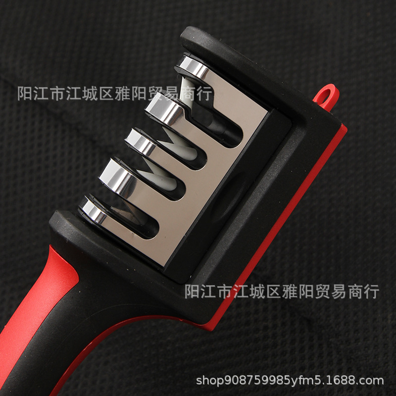Three-slot and four-slot quick handheld knife sharpeners, household appliances, kitchen ceramic knife sharpeners, street stalls, kitchen knives, whetstones Specification drawing