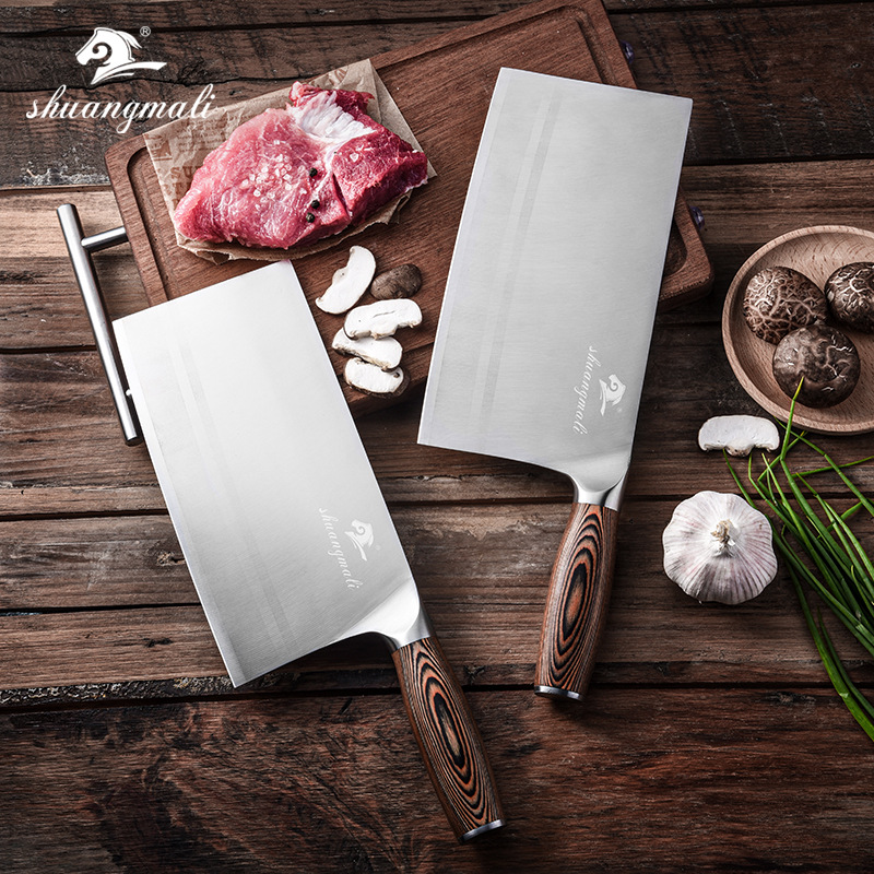 In-stock hotel chef's knife No. 1, No. 2 mulberry knife, household vegetable, slice and meat cutting 4CR14 kitchen knife Application Scenario