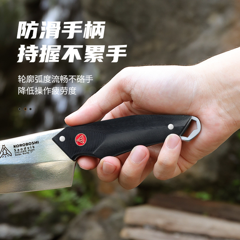 Firefly multi-functional cutting knife, made of 14Cr28N steel with high hardness and G10 handle, is a sharp and durable small knife for camping and outdoor use details Picture