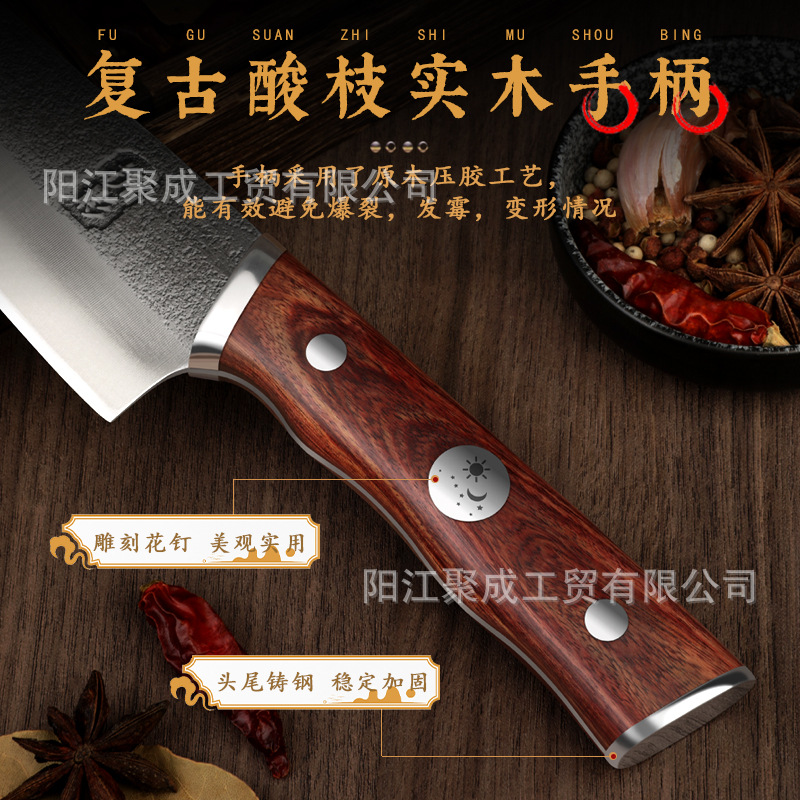 DC53 die steel hand-forged chef's knife, cutting knife, meat removal special slaughtering knife, pig slaughtering knife, Japanese cuisine knife details Picture