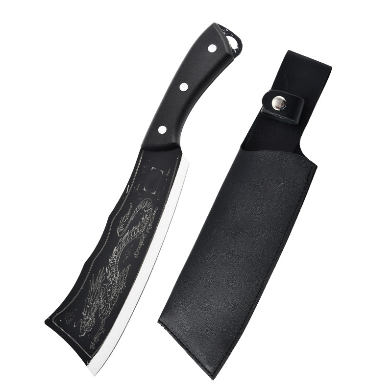 Yangjiang forged stainless steel dragon-slaying Bone Chopping knife, household and outdoor open path chopping wood, kitchen hand-patterned special bone chopping knife Item Picture