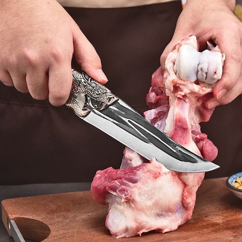 Stainless steel forged faucet boning knife, household slaughterhouse knife, boning and meat cutting knife, factory direct sales Specification drawing