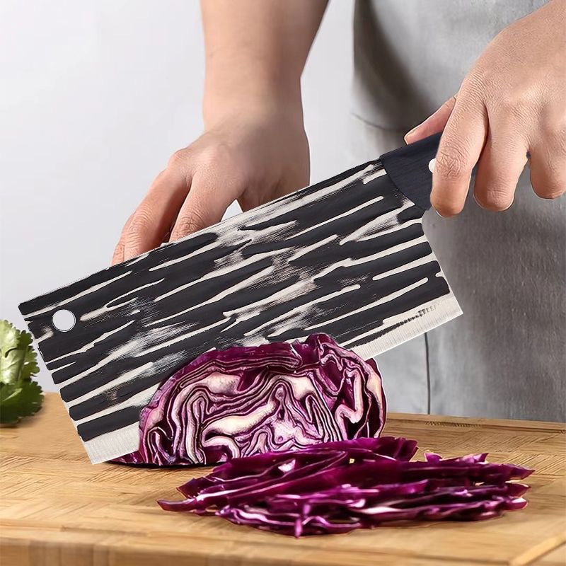 This dual-purpose kitchen knife is sharp and suitable for household use. It is hand-forged and made of stainless steel. It is a kitchen meat cutter, a square knife for cutting vegetables and slices Specification drawing