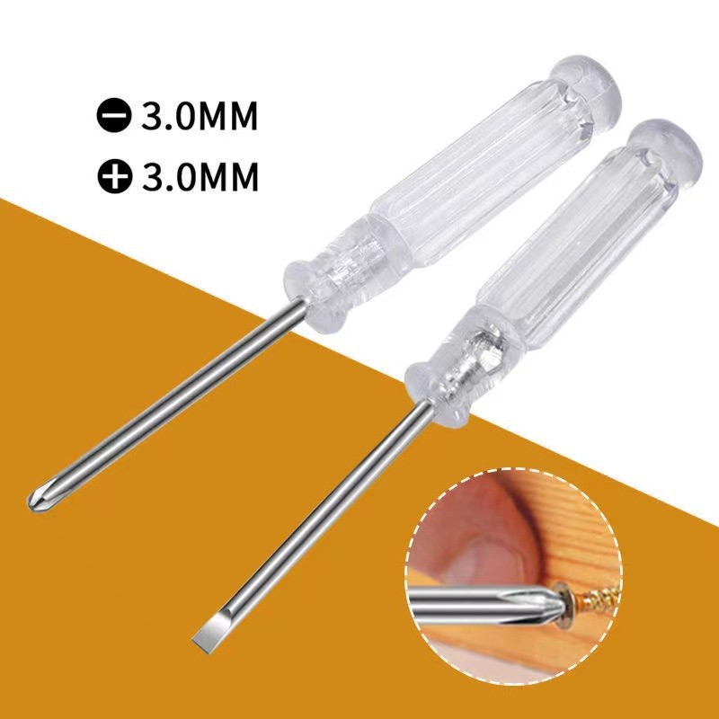 95mm long crystal handle screwdriver 3.0/4.0/5.0 cross straight line toy disassembly furniture repair full figure