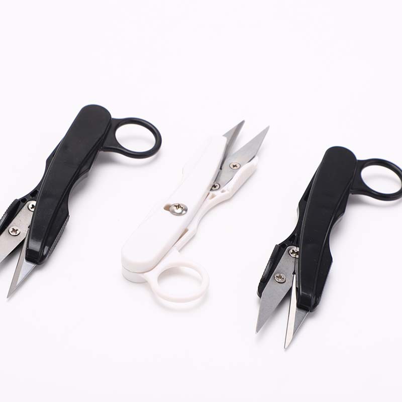 800 White plastic-handled yarn shears, high-quality high-carbon tool steel spring yarn shears, durable Specification drawing
