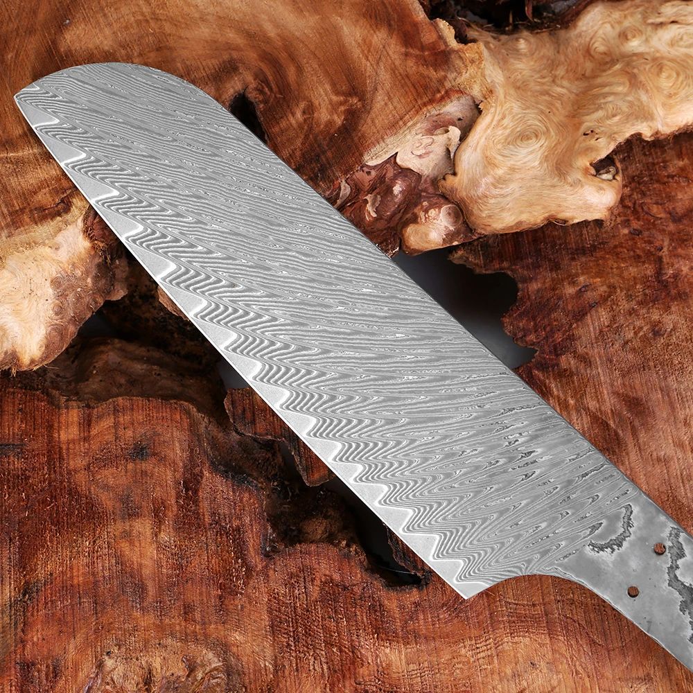 Damascus Japanese Santoku knife blade kitchen slicing knife blade high-hardness handcrafted DIY kitchen knife blade blade sharp Specification drawing