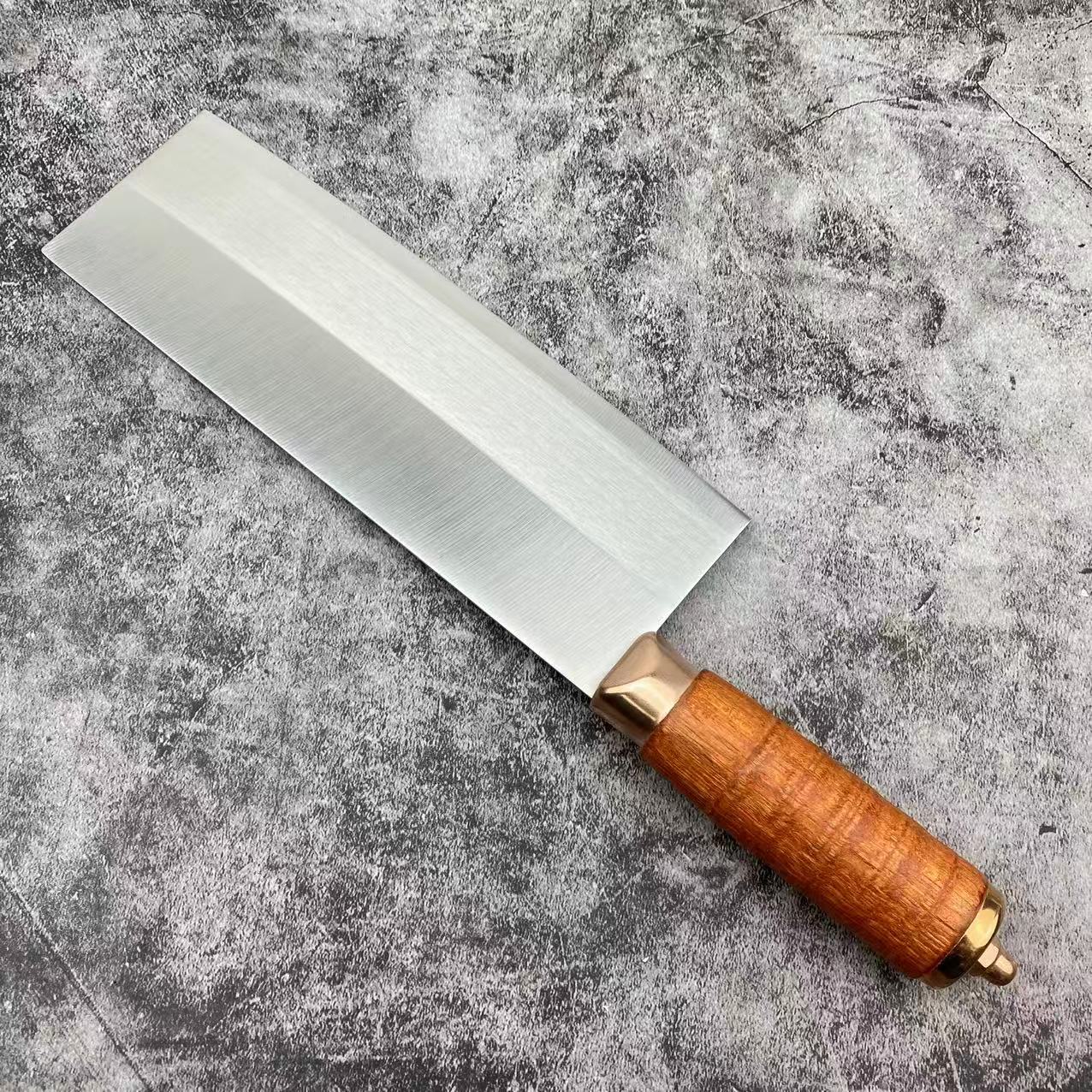 Solid wood stainless steel sashimi knife, chef's special slicing knife, hotel professional duck and roast duck slicing skin, multi-purpose kitchen knife Application Scenario