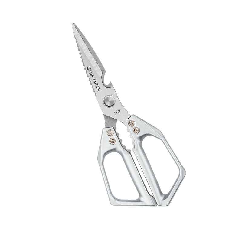 Kitchen scissors, multi-functional stainless steel household scissors, special large scissors for killing chickens and fish, aluminum handle scissors, tailor scissors Item Picture