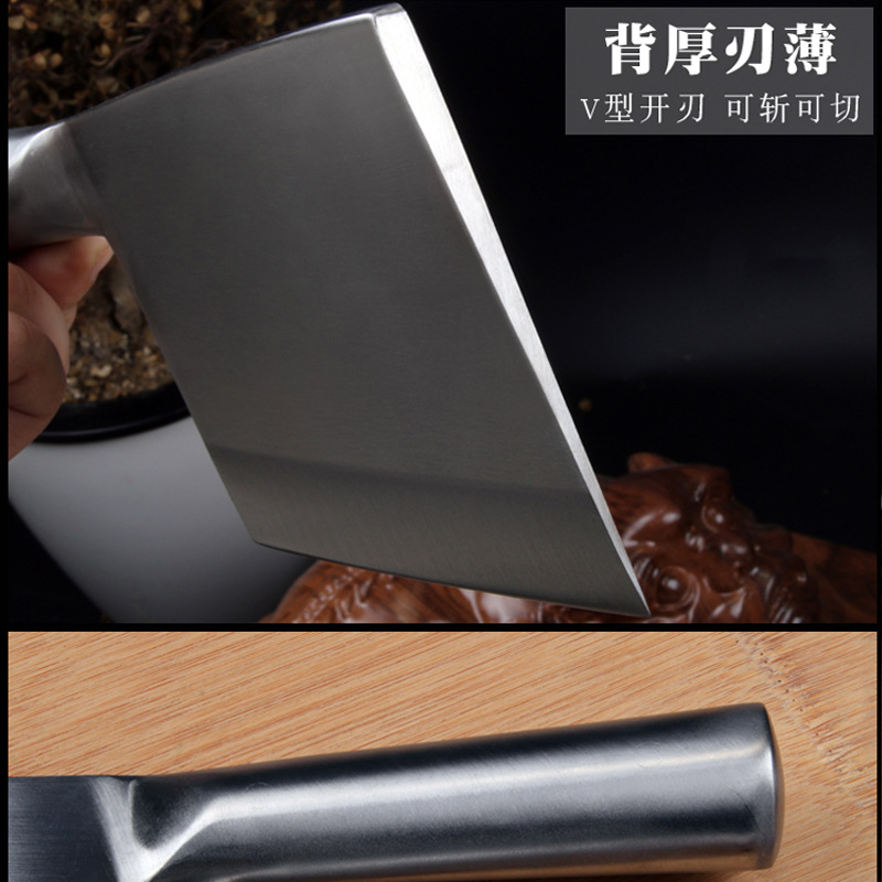 All-stainless steel kitchen knife, bone-cutting knife, commercial fish-killing special bone-cutting knife for chicken and duck, knife for opening fish backs, slaughtering fish and splitting fish Specification drawing