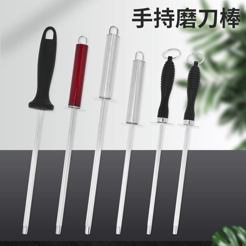 Factory wholesale of carbon steel PP plastic handle hand-held knife sharpening rods, portable for kitchen and household use, easy to clean and store, etc details Picture
