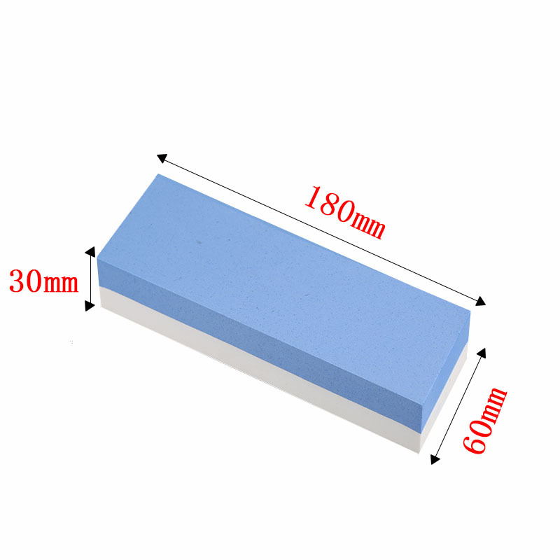Household kitchen white corundum whetstone 1000/6000 oilstone blue and white double-sided polished stone bamboo base cross-border set Item Picture