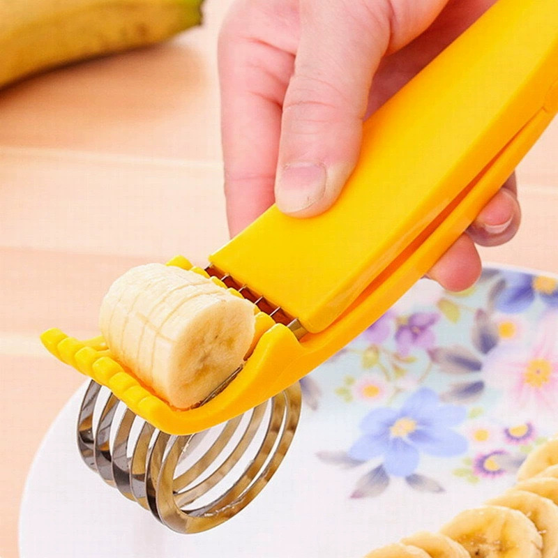Banana slicer, stainless steel sausage yellow flower cutting tool, fruit platter cutting magic tool, kitchenware for foreign trade full figure