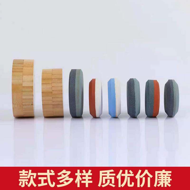 Round hand-held whetstone, portable household kitchen, white corundum axe, garden woodworking, outdoor oilstone details Picture