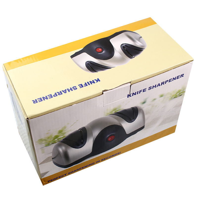 Cross-border double-head electric knife sharpener, multi-functional double-sided whetstone, magic tool, household fast fully automatic knife sharpener details Picture