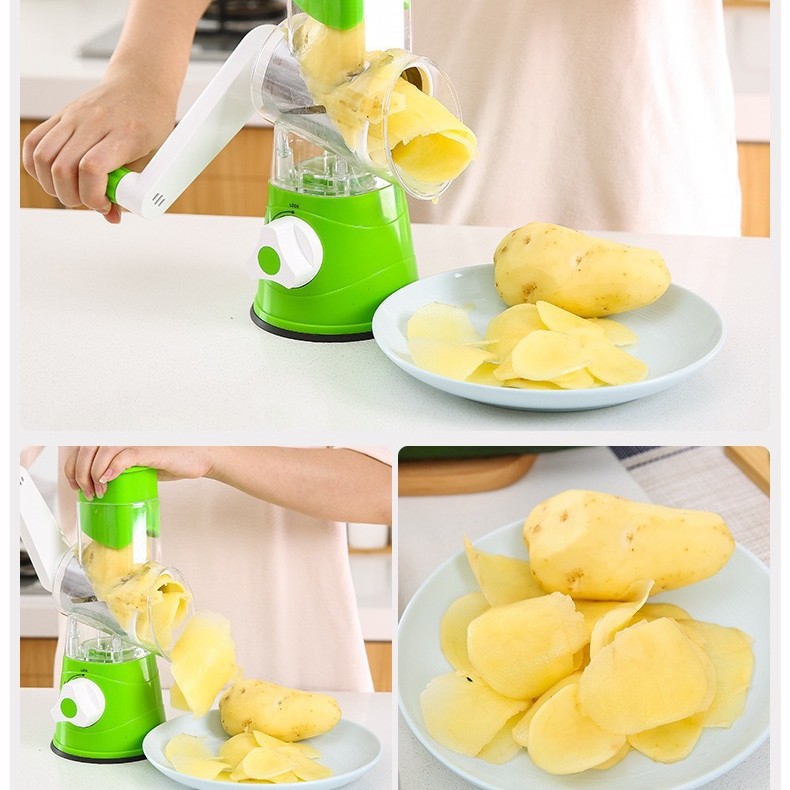 Cross-border Amazon multi-functional drum vegetable slicer, hand-cranked rotary grater, potato slicer, kitchen tools Specification drawing