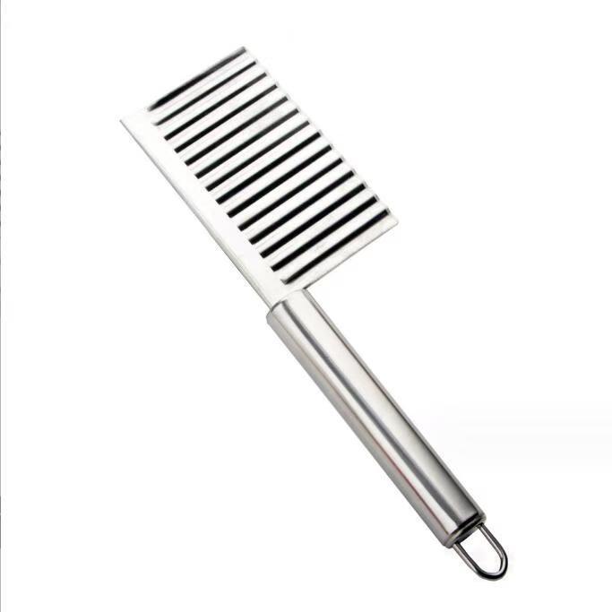 Stainless steel multi-functional commercial wavy knife for cutting wolf-tooth potatoes and household deep-textured thickened wolf-tooth fancy French fries knife Item Picture